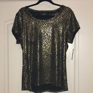 Chaus, XL, Black and Gold sequined top